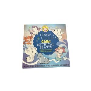 Chartwell Books Draw & Color Chibi Mythical Beasts Kids OS Blue New Activity Kit